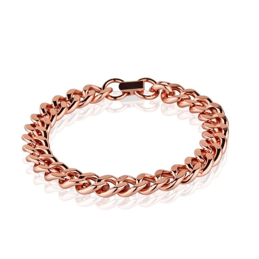 Pure Copper Cuban Chain Curb Link Biker Arthritis Heavy Bracelet